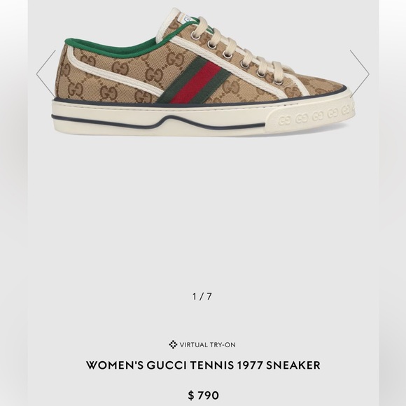 Gently Loved WOMEN’S GUCCI TENNIS 1977 SNEAKERS - Size 39 (Size 8.5/9) - Picture 6 of 6